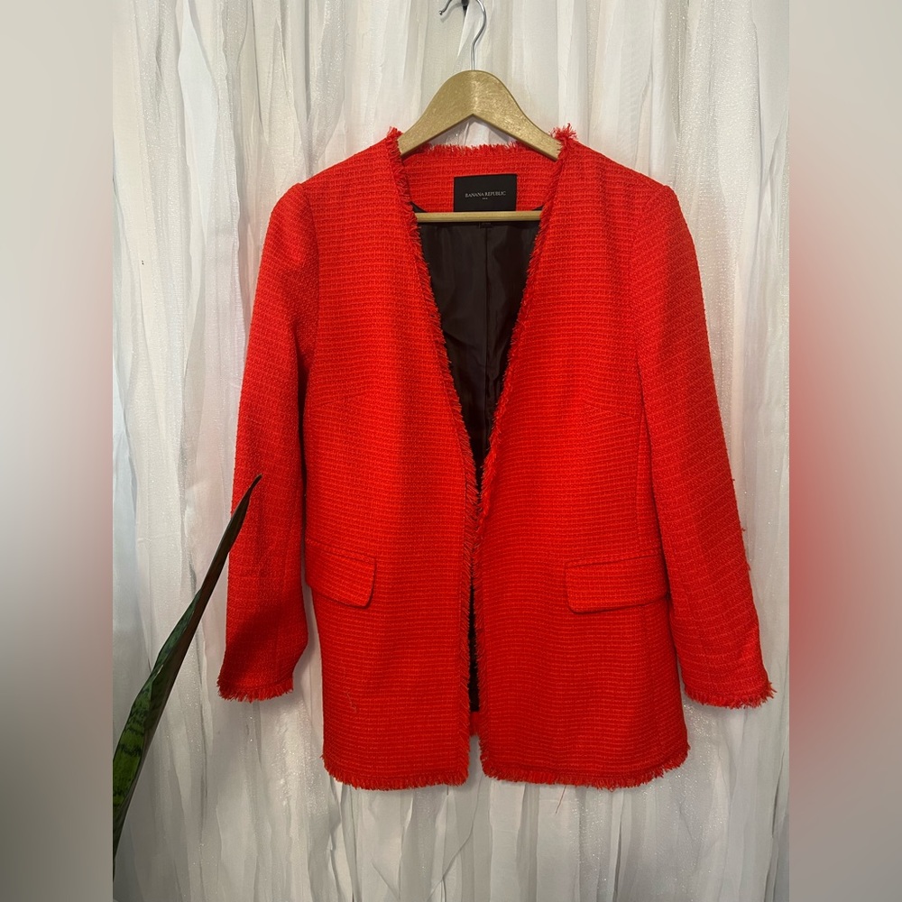 Banana Republic Orange Tweed Blazer size small
